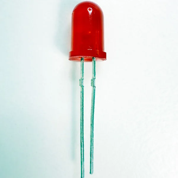 Red LED showing the long and short legs