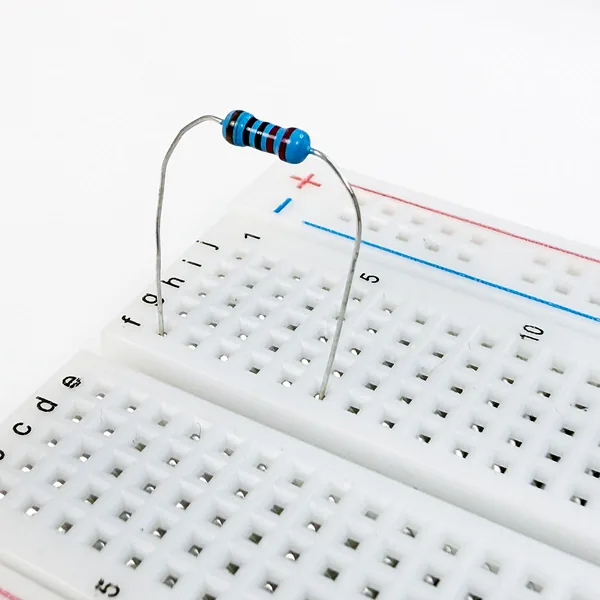 Resistor inserted into the breadboard